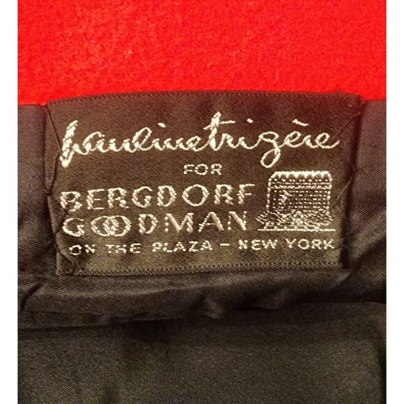 Vintage Pauline Trigere Bergdorf Goodman Large Vermillion Wool Coat Union Made - Picture 12 of 14